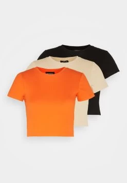 Even&Odd 3 Pack - T-Shirt Basique - Beige/Black/Orange -Pas Cher Mode Féminine Magasin 0b8cd015302d42f78703de4a9f6bc14f
