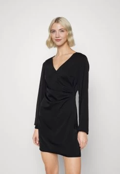 Even&Odd Woven Drape Mini Dress - Robe De Soirée - Black