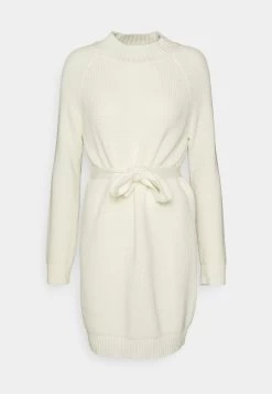 Even&Odd Crew Ausschnitt Ripp Mini Strickkleid Mit Gürtel - Robe Fourreau - White -Pas Cher Mode Féminine Magasin 1a2df92db6f245f6b704fa3a457194c6