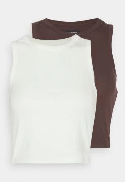 Even&Odd 2 Pack - Débardeur - Off-White/Dark Brown -Pas Cher Mode Féminine Magasin 1a662c03c9ca4391bf46d334450df621