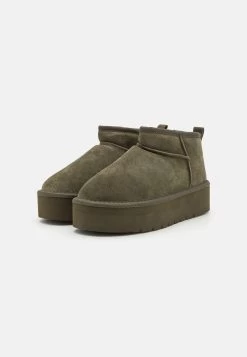 Even&Odd Leather - Boots À Talons - Khaki -Pas Cher Mode Féminine Magasin 28585fb642634f80908674008c054bec