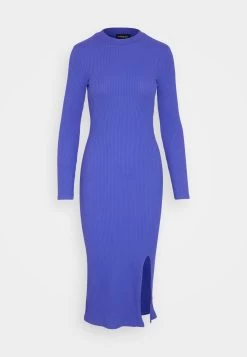 Even&Odd Circ Long Sleeves Midi High Slit Dress - Robe Pull - Blue -Pas Cher Mode Féminine Magasin 2dbe7fef8e674a38a51b98c507a4a647