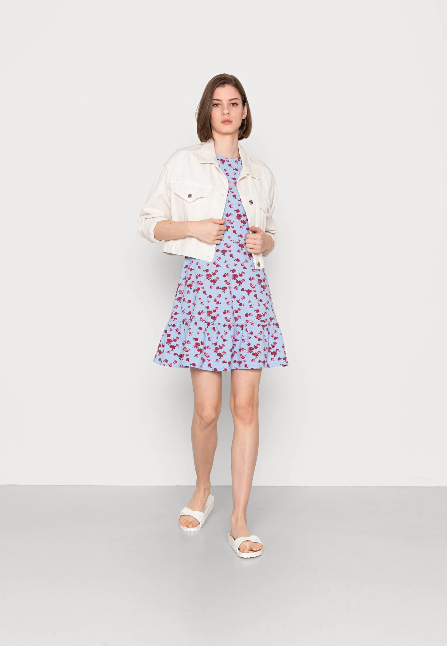 Even&Odd Robe En Jersey - Light Blue/Multi Coloured 2 Even&Odd Robe En Jersey - Light Blue/Multi Coloured – Image 2