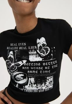 Even&Odd T-Shirt Imprimé - Black -Pas Cher Mode Féminine Magasin 465f3ed51da74a9cb7dea1b543aca536