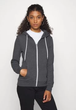 Even&Odd Sweat Zippé - Mottled Dark Grey