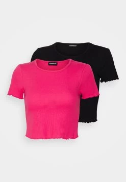 Even&Odd 2 Pack - T-Shirt Basique - Black/Pink -Pas Cher Mode Féminine Magasin 581dcb1feaa24480b253e0b82e743a4b