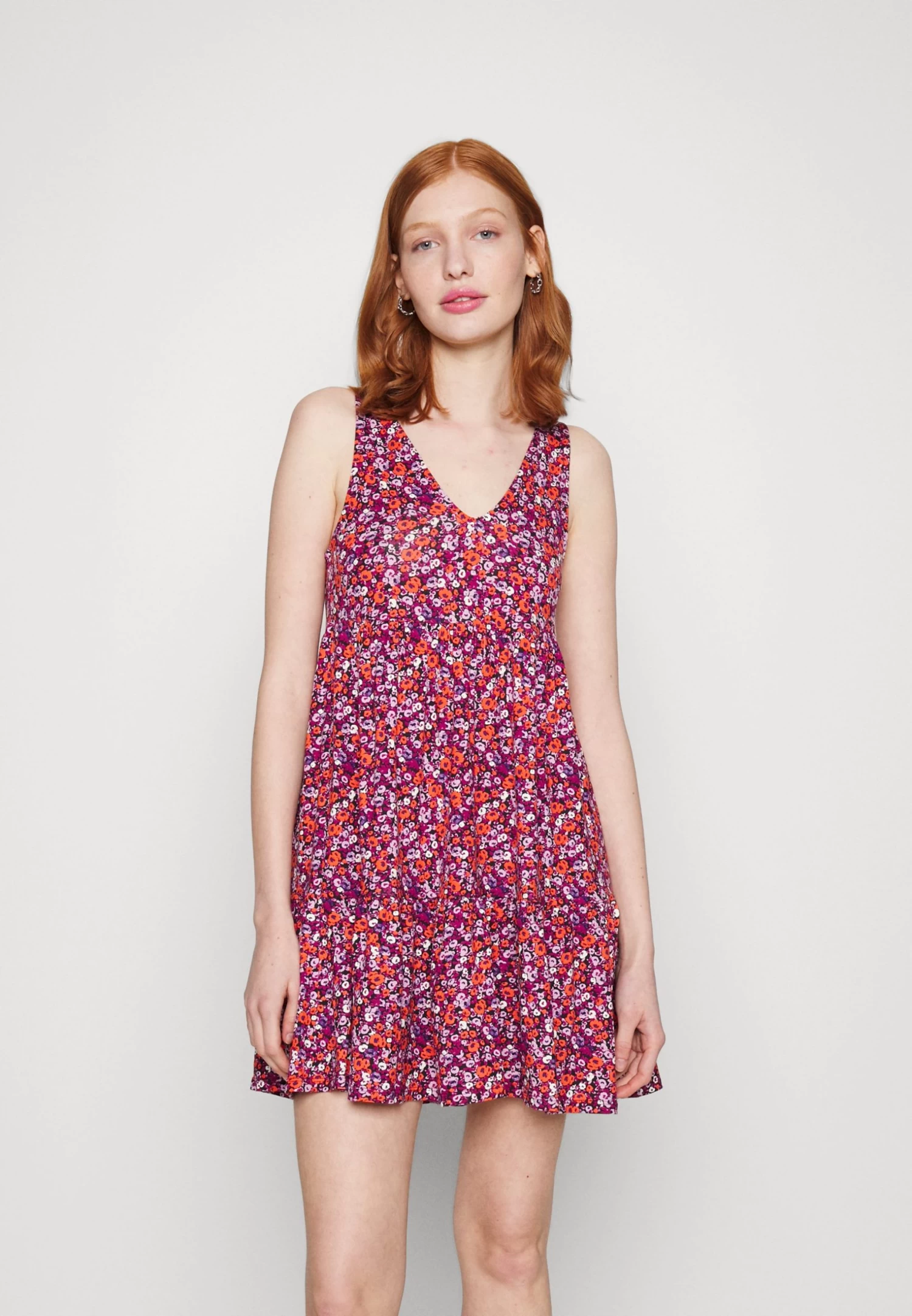 Even&Odd Sleeveless V Neck Volant Hem Flared Mini Dress (Eo-Ss23-C135-Sj) / Black - 802_Pink - 402_Orange - 205 - Robe De Jour - Black - 802_Pink - 402_Orange - 205 1 Even&Odd Sleeveless V Neck Volant Hem Flared Mini Dress (Eo-Ss23-C135-Sj) / Black - 802_Pink - 402_Orange - 205 - Robe De Jour - Black - 802_Pink - 402_Orange - 205