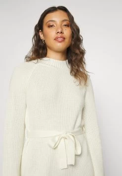 Even&Odd Crew Ausschnitt Ripp Mini Strickkleid Mit Gürtel - Robe Fourreau - White -Pas Cher Mode Féminine Magasin 63c3119687834b5680511aaa41a1e7c5
