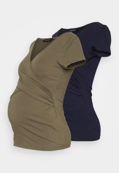 2Pack - T-Shirt Basique - Khaki/Dark Blue -Pas Cher Mode Féminine Magasin 84574f543f594779b49cf33c0eddc9db