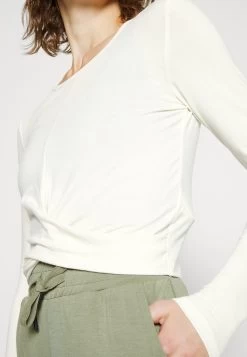 T-Shirt À Manches Longues - Beige -Pas Cher Mode Féminine Magasin 891a75d137a24a17a36aa53db2d07850