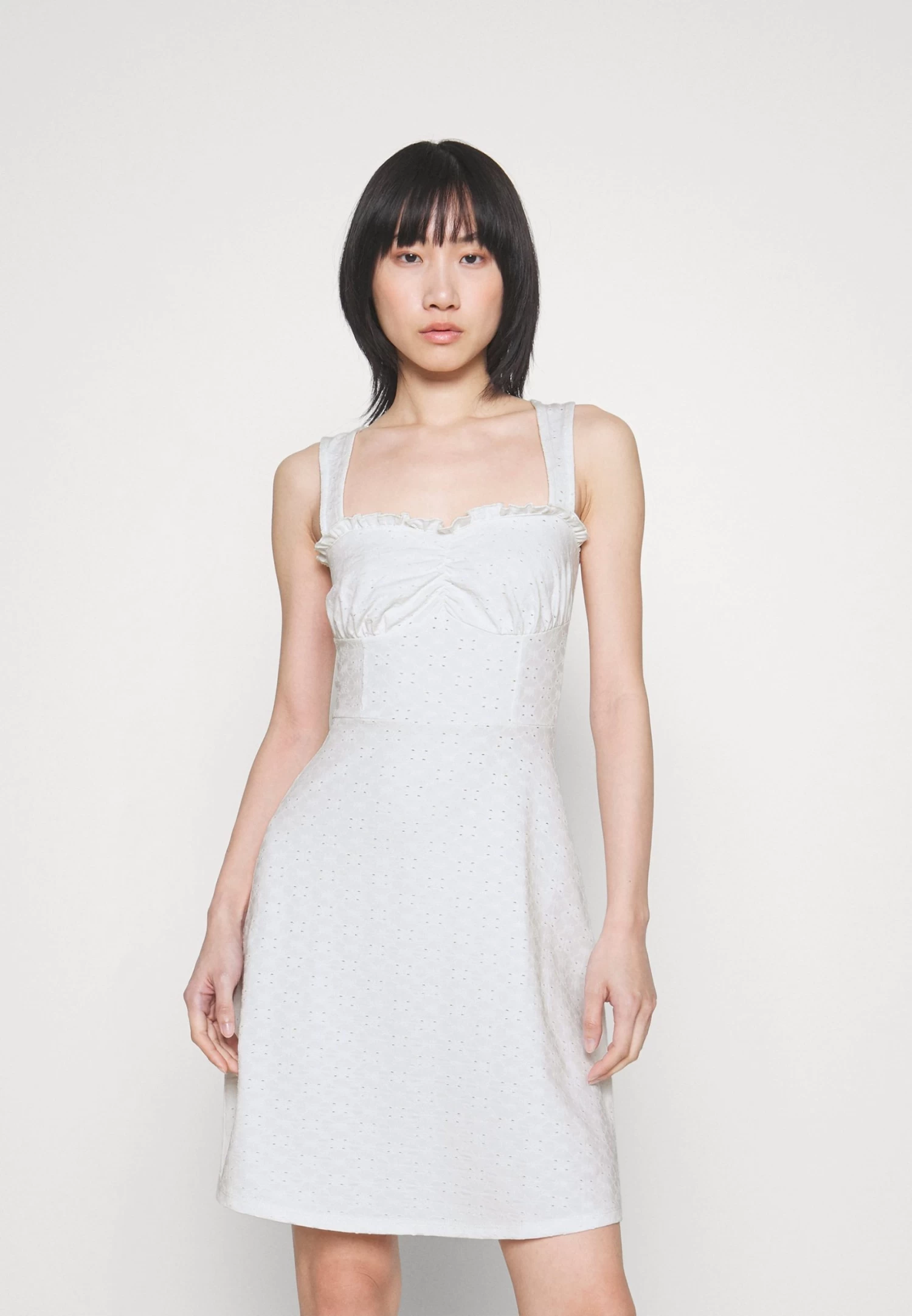 Even&Odd Sleeveless Sweetheart Neckline Princess Seams Flared Skirt Mini Dress (Eo-Ss23-C131-Sp) / 001 - White - Robe De Jour - 001 - White 3 Even&Odd Sleeveless Sweetheart Neckline Princess Seams Flared Skirt Mini Dress (Eo-Ss23-C131-Sp) / 001 - White - Robe De Jour - 001 - White – Image 3