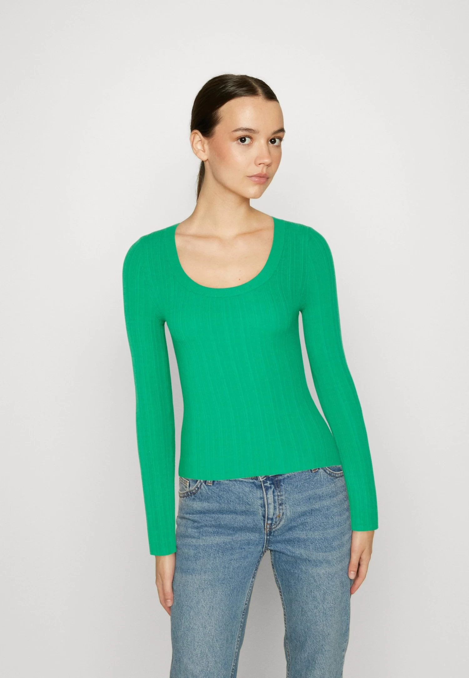Even&Odd Ribbed - Variegated - Pullover - Green 1 Even&Odd Ribbed - Variegated - Pullover - Green