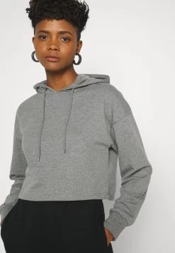 Even&Odd Basic - Cropped Oversized Hoodie - Sweat À Capuche - Mottled Grey -Pas Cher Mode Féminine Magasin a515cc8d039c45de9f1c2da95b620511