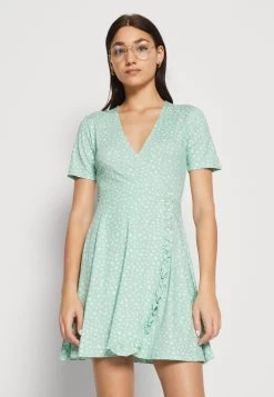 Even&Odd Robe En Jersey - Green/White -Pas Cher Mode Féminine Magasin a6de81e977484befbf59ec0fab3053fb