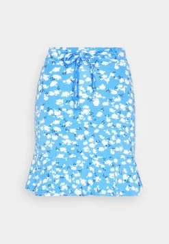 Even&Odd Mini Skirt With Volant - Jupe Trapèze - Light Blue/White -Pas Cher Mode Féminine Magasin a6dec65036db42549358eb78f2a27224