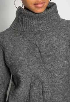 Even&Odd Rollkragen Mini Strickkleid - Robe Pull - Mottled Dark Grey -Pas Cher Mode Féminine Magasin ae12d10c9f3a4d5598861ff21613d15c