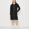 Even&Odd Extra Long Jacket - Sweat Zippé - Black