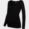 Nursing Button Placket - Pullover - Black