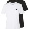 Even&Odd 2Pack - T-Shirt Basique - White/Black