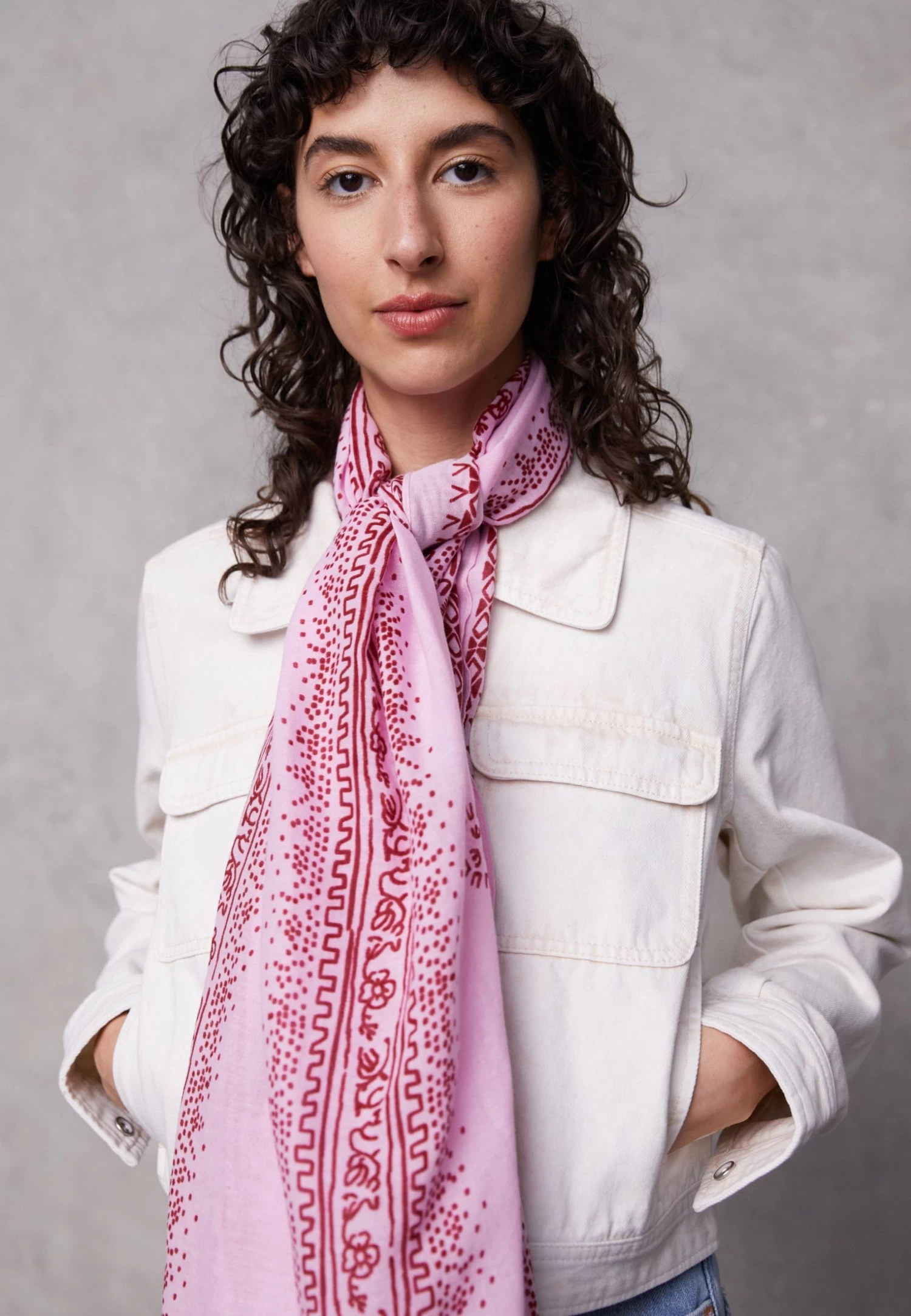 Even&Odd Écharpe - Pink/White 4 Even&Odd Écharpe - Pink/White – Image 4