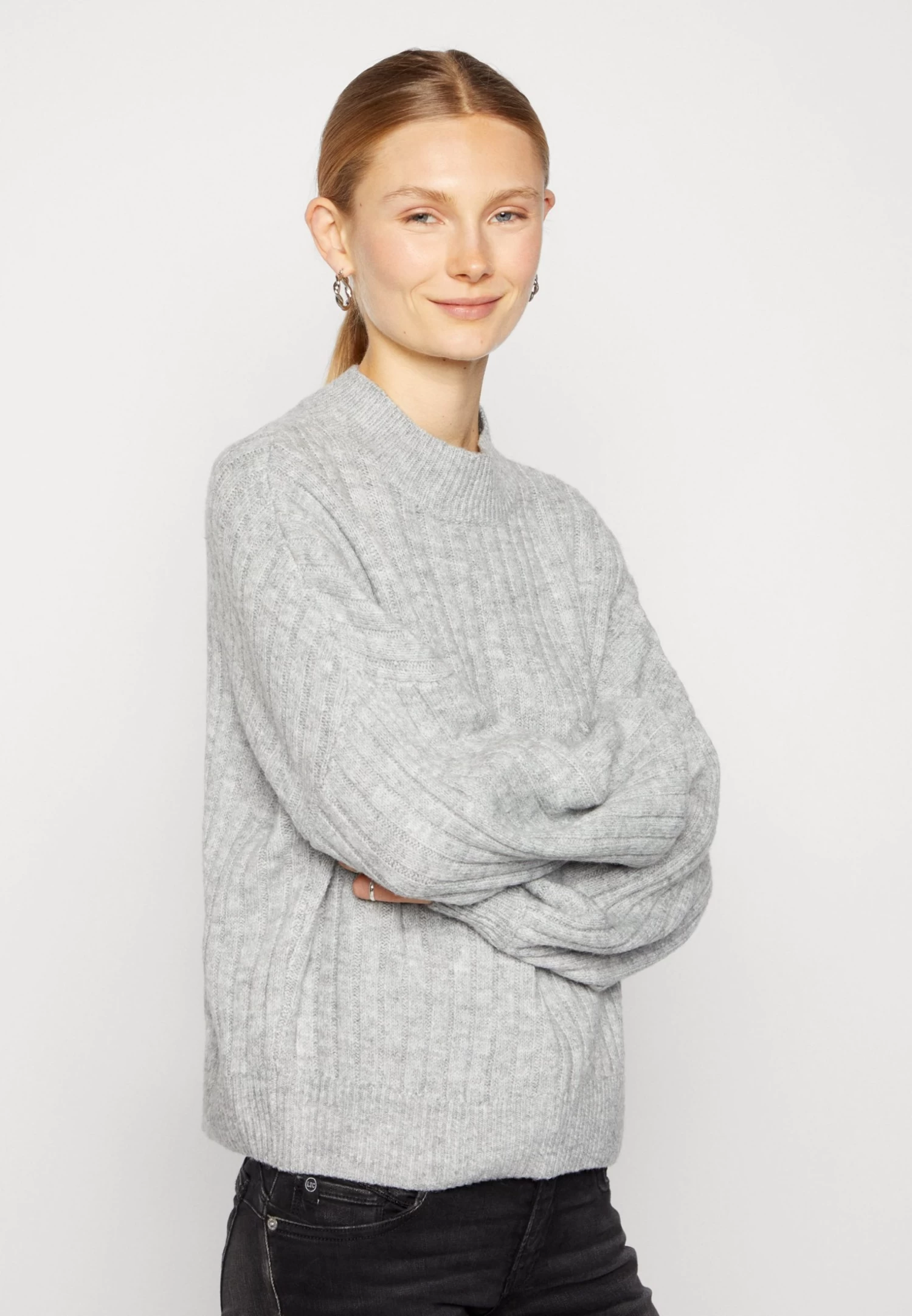 Even&Odd Pullover - Mottled Light Grey 4 Even&Odd Pullover - Mottled Light Grey – Image 4