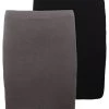 Even&Odd 2 Pack - Minijupe - Grey/Black