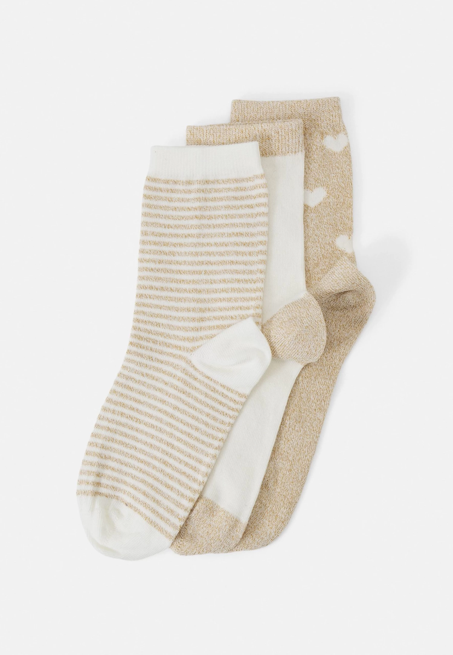 Even&Odd 3 Pack - Chaussettes - Beige/White 1 Even&Odd 3 Pack - Chaussettes - Beige/White