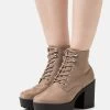 Bottines À Lacets - Taupe