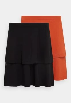 Even&Odd Jupe Trapèze - Black/Brown -Pas Cher Mode Féminine Magasin edd16cd5c94b4897a97efd5a768fd22c